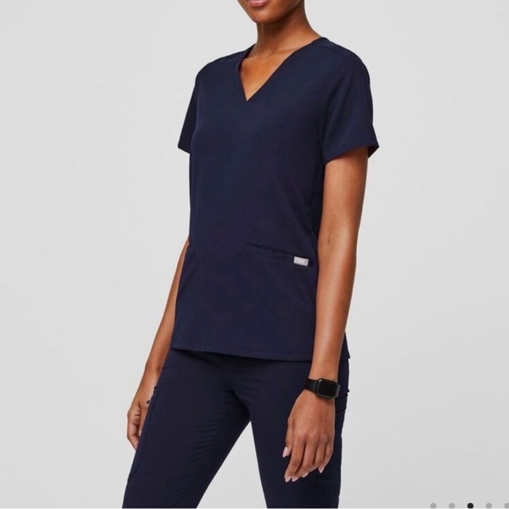 2 Figs Casma Navy Scrub Tops - XXS - Womens